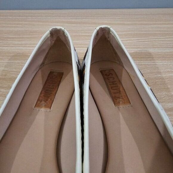 Schutz Flat Ballet Leopard Print Bow Womens Canvas Shoe Size 6 - Picture 9 of 13